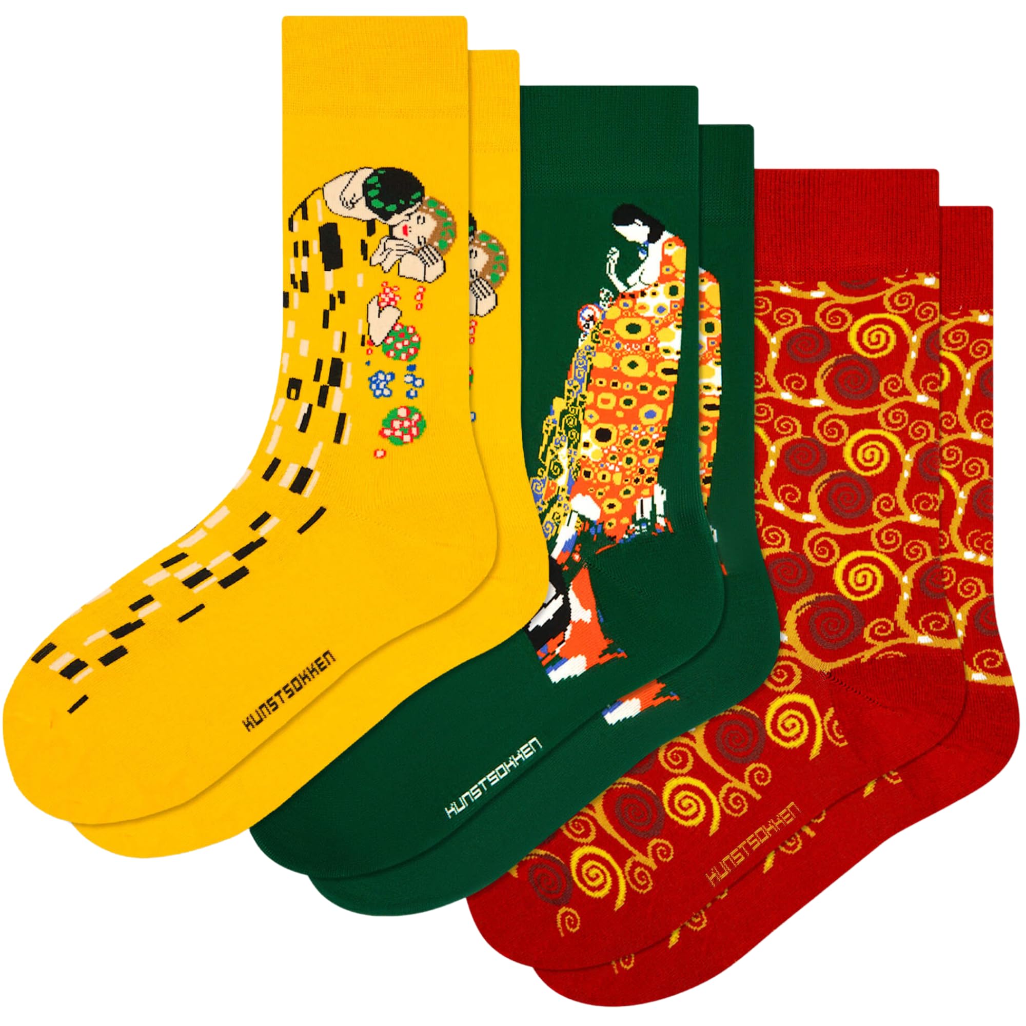Kunstsokken Art Socks - Gustav Klimt 3-pack - Gustav Klimt - gifts for artists stocking presents novelty socks christmas stocking fillers women sock gift set