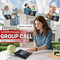 Vista 4 de Intercomunicadores inalámbricos 60D para el hogar, sistema de intercomunicación dúplex completo para casa/negocios, intercomunicadores de 1400 pies