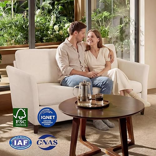 Vista 7 de Sofá biplaza de pana de 60.6 pulgadas, sofás modernos y cómodos con bolsillo lateral, sofá de 2 plazas para sala de estar, dormitorio y espacios