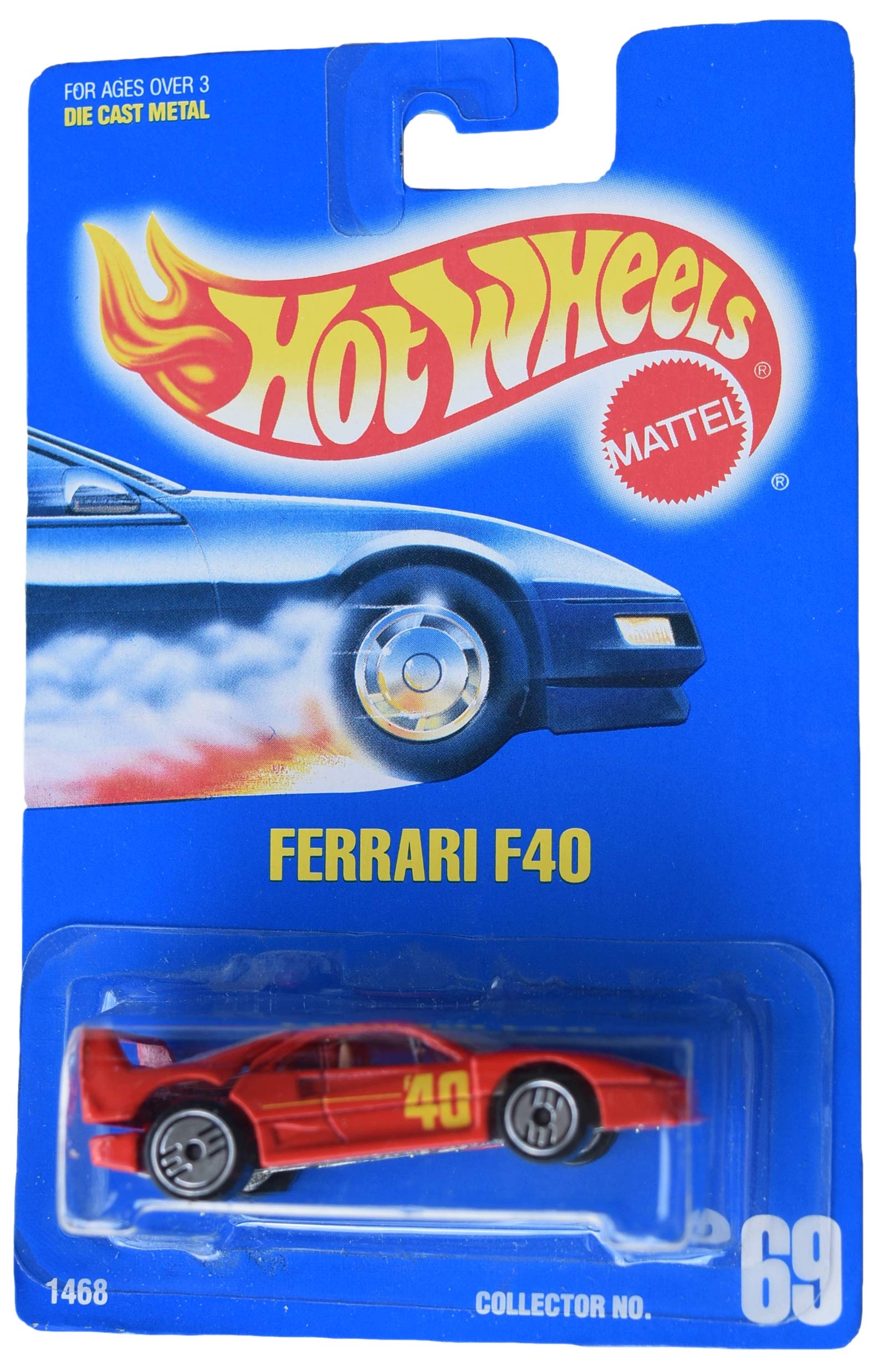 Amazon.com: Hot Wheels Ferrari F40 #69 All Blue Card, red : Toys