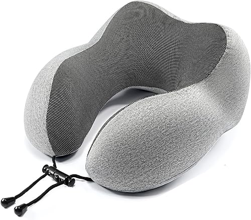 Miniatura 1 de Homeify Almohada de viaje para cuello de avión, almohada de viaje de espuma viscoelástica 100% pura, funda cómoda y transpirable, lavable a máquina