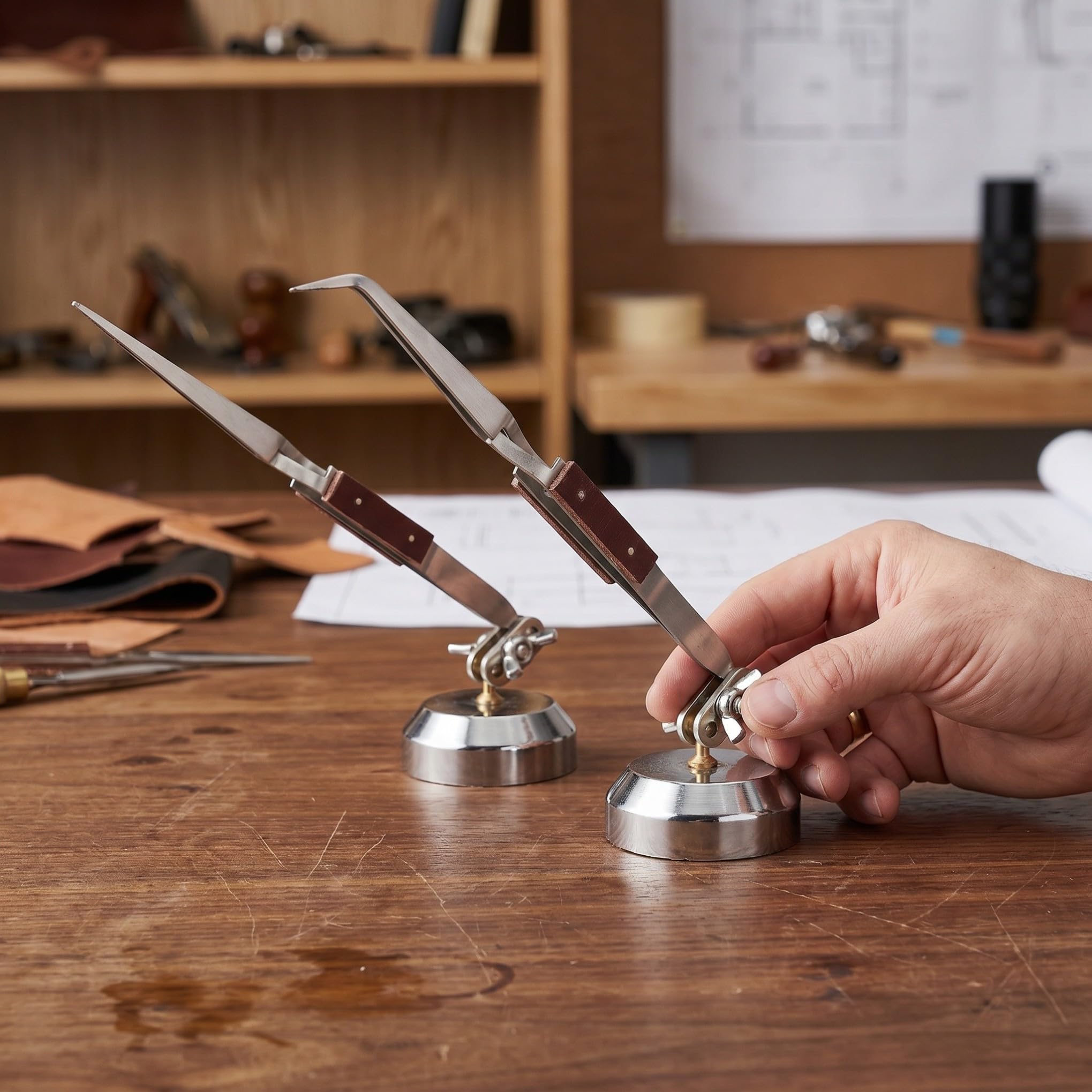 2 Piezas Pinzas de Rebote para Joyería y Relojería con Puntas Rectas y Curvas, Acero al Carbono Resistente al Calor, Diseño Ergonómico para Modelismo y Manualidades DIY