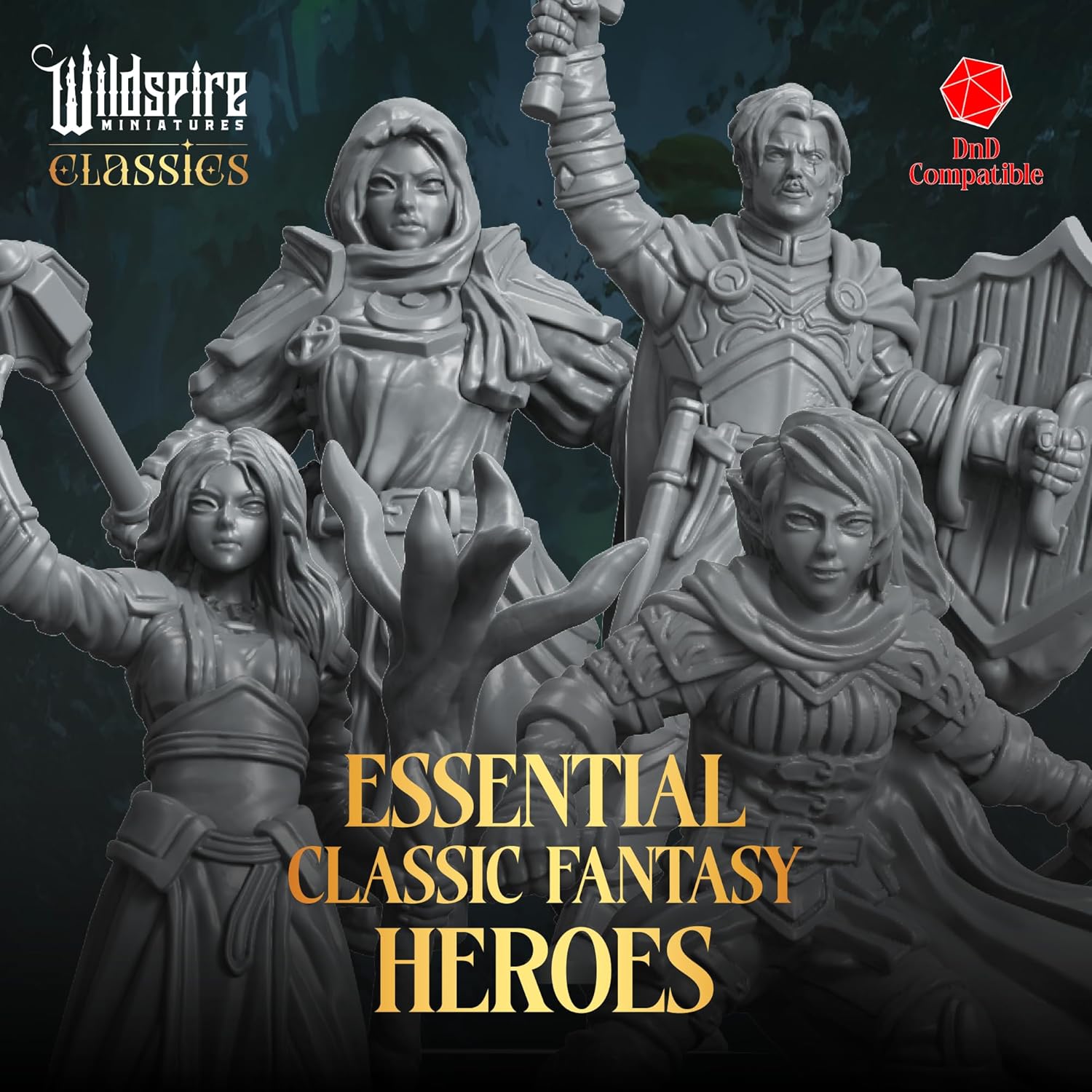 Mercenary Guild II - Essential Heroes - 55 Hero, Player Characters, NPC for DND Miniatures Bulk I 28mm Dungeons Dragons D&D Miniatures I DND Minis D&D Figures I Pathfinder, Daggerheart, Realm Reforged