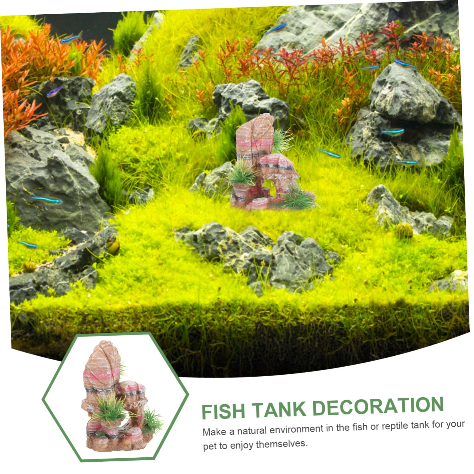 TOYANDONA 2 Pezzi Decorazione per Acquari per Serbatoi Paesaggio Naturale per Decorare Acquari e Domestici Accessorio e Resistente per Terrari