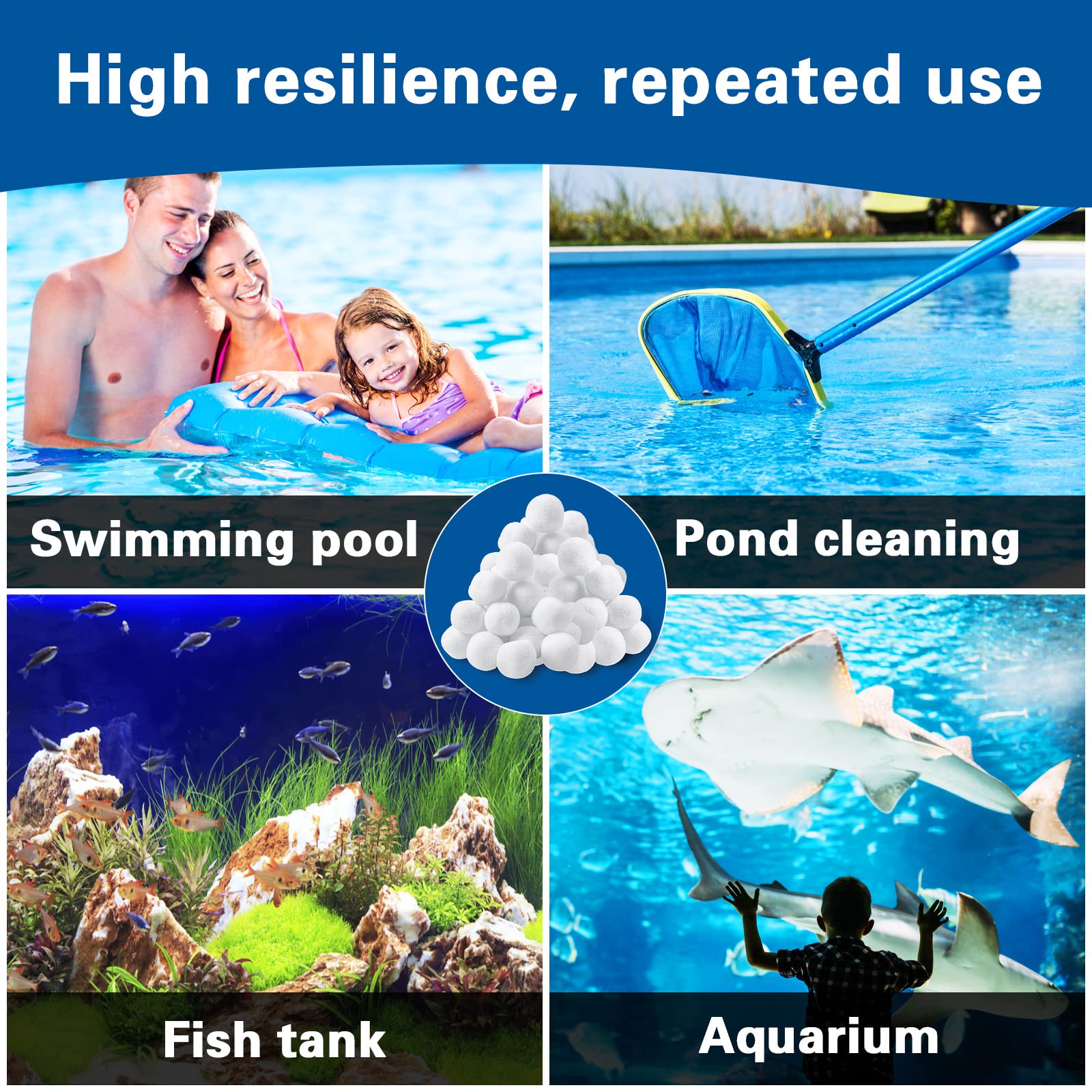 700g Balles Filtrantes Piscine - Remplace 25kg De Sable - Filtration Écologique