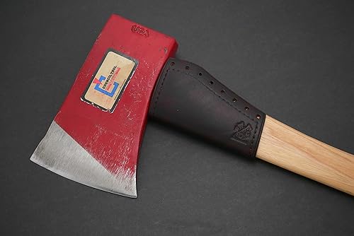 Vista 52 de Les Stroud - Protector de mango de hacha de cuero, collar (Wetterlings Bushman, marrón)