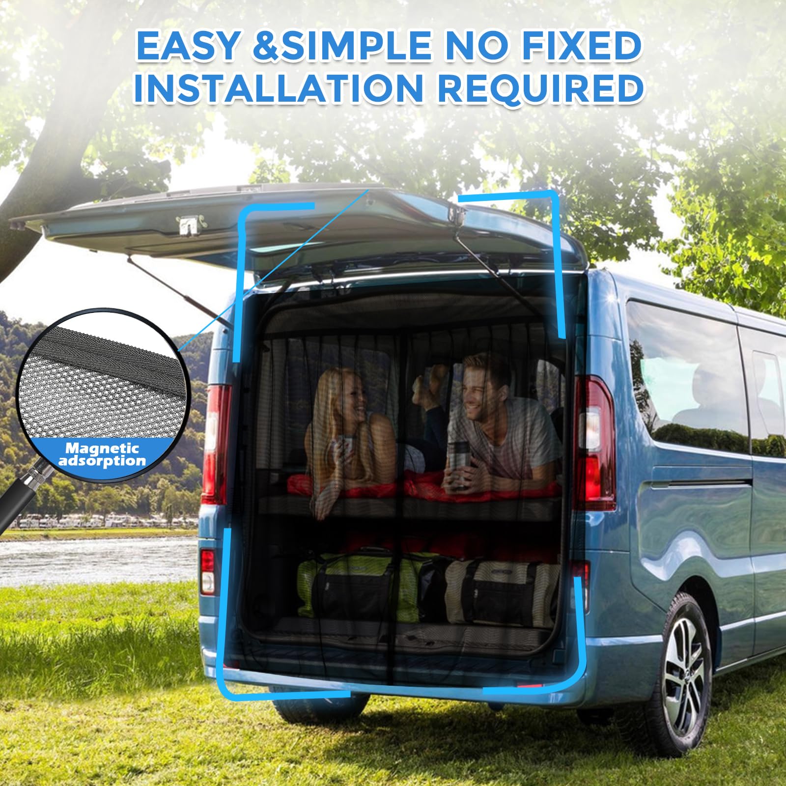 ZWPARTS Mosquitera Magnética Personalizada para Mercedes-Benz V-Class/Viano W638 W639 Vito W447 Marco Polo para Puerta Trasera, Mosquitera para Furgoneta para Puerta Trasera