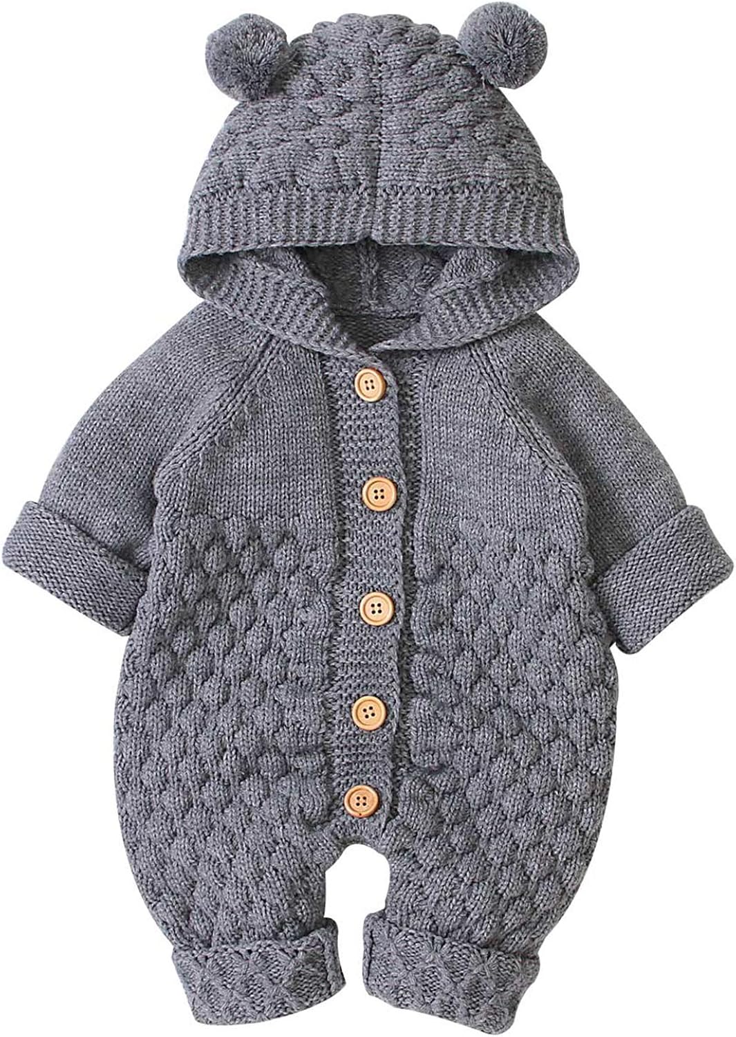 Toddler Infant Baby Girl Boy Fall Winter Cable Solid Color Knitted Hood Cardigans Jacket Outwear with Ears: Clothing, Shoes & Jewelry