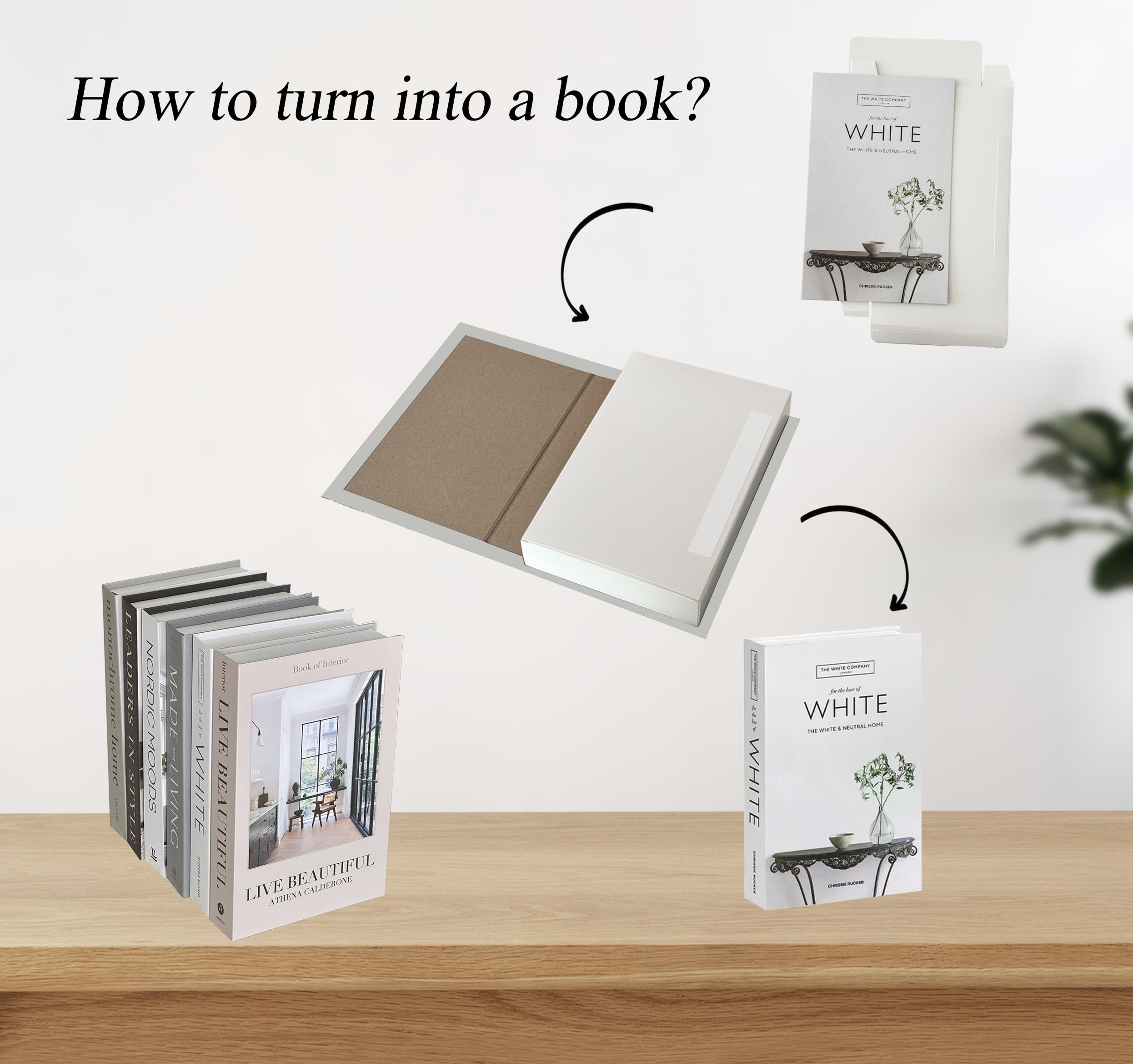 ifreeside Set of 6 Beautiful Decorative Books Home Decor Coffee Table Books Folding Style (6-Live)