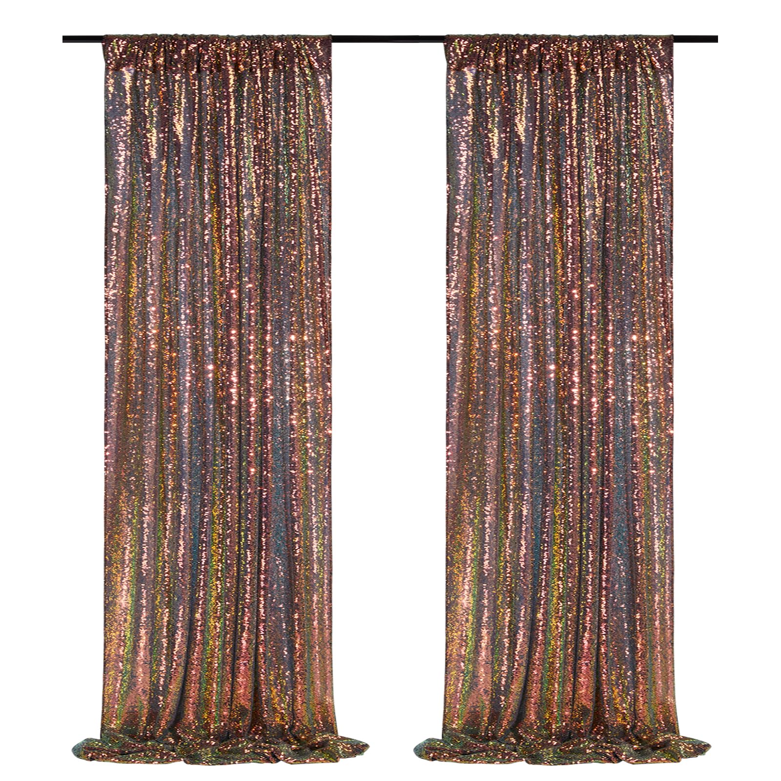 Gold Sequin Backdrop Curtain Panels Stage 2 Pieces 2FTx8FT Sheer Gold Curtains Backdrop Photo Backdrop Curtains for Wedding Birthday Party Background Drapes Christmas Decorations — Amazon image 29