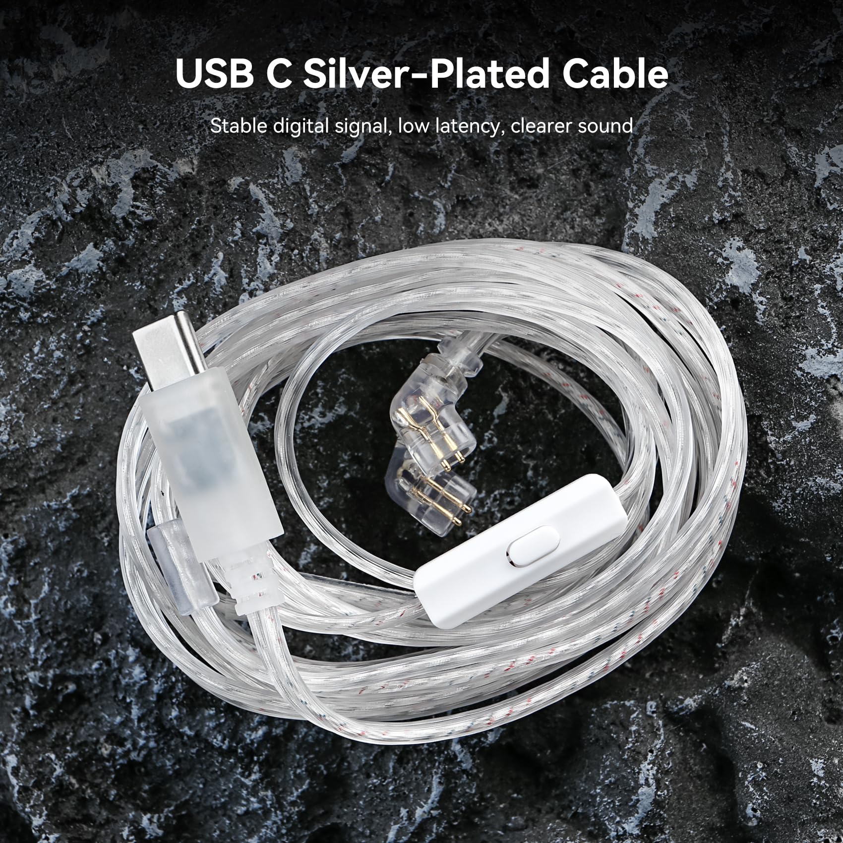 Yinyoo KBEAR BK1 Auricolari da gioco USB-C con microfono, driver dinamico da 10 mm USB-C, per giocatori FPS, compatibili con i-Phone 16 Pro, Samsung, Xiaomi, Pixel