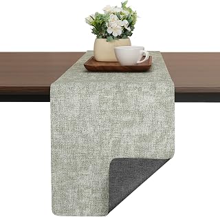 Table Runners 94 Inch Long, Dual-Sided Faux Leather Table Runner