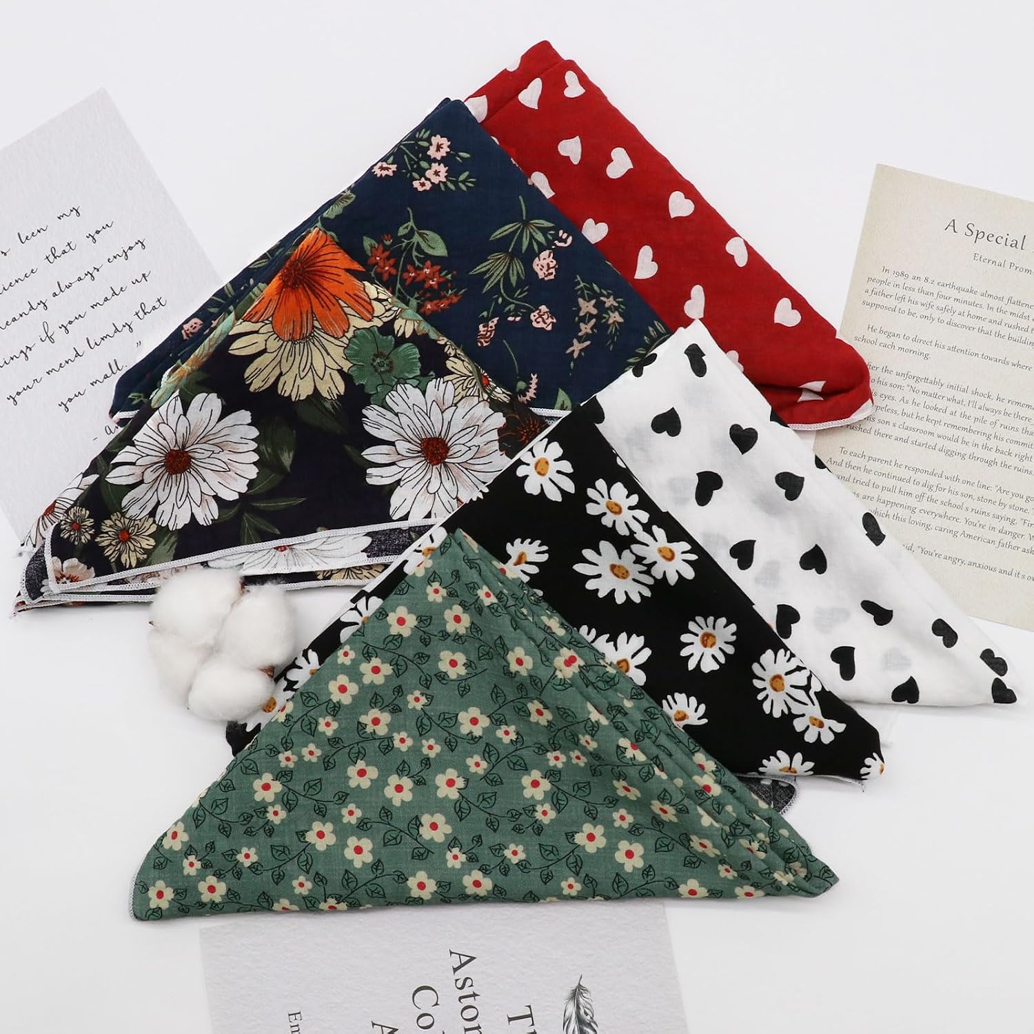 Bandanas for Women Men 21"x21" Floral Headband Scarf Versatile Hair Bandana Square Head Scarf