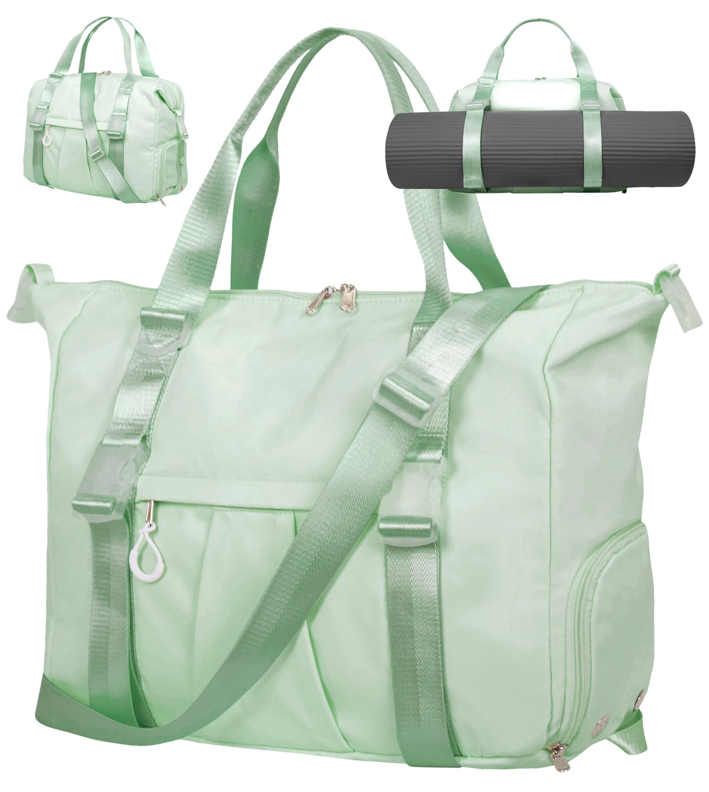 ERTUNA Gym Bag with Yoga Mat Holders, Carry On for Pilates Women & Men with Laptop & Shoe Compartment Large Duffle Travel Weekender Tote with Key Ring