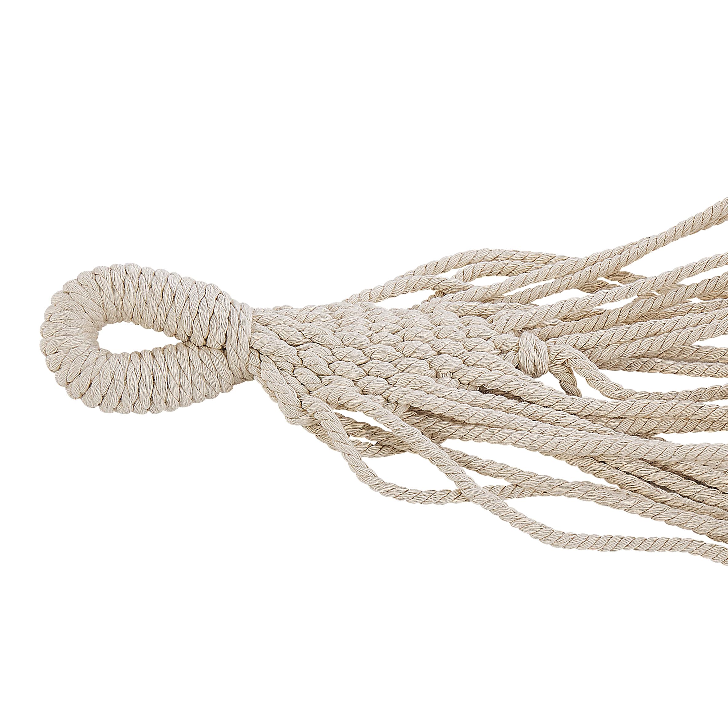 Hamac Style Boho Suspendu Balancoire Intérieur Extérieur en Coton Beige Rocca
