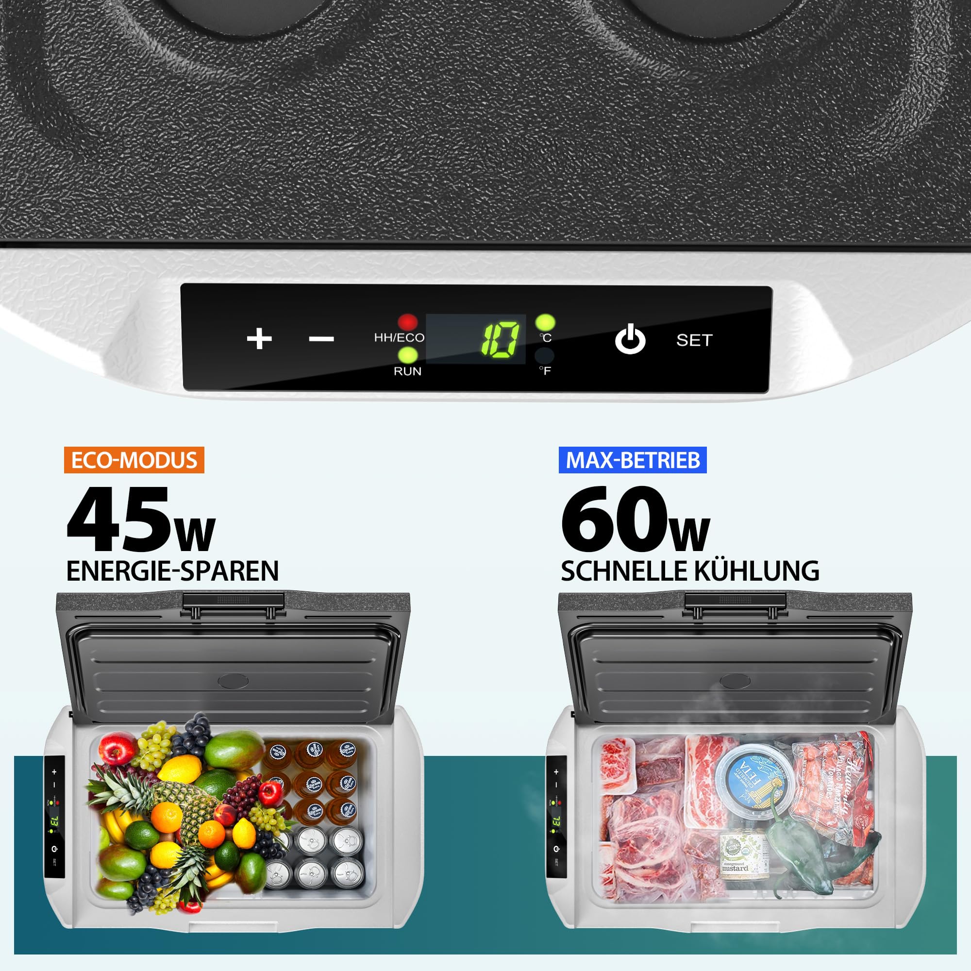 EUHOMY 21L Kompressor Kühlbox -20℃~20℃, 12V Auto-Kühlschrank, Tragbarer Gefrierschrank 12/24V DC 220-240V AC, mit APP-Steuerung für Camping, Reisen, LKW, Haus