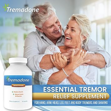 Essential Tremor Relief Supplement for Hand, Arm, Head, Leg, Feet and Body Tremors and Shaking - All Natural, Gluten Free, Dairy Free by Nutriganix (1)