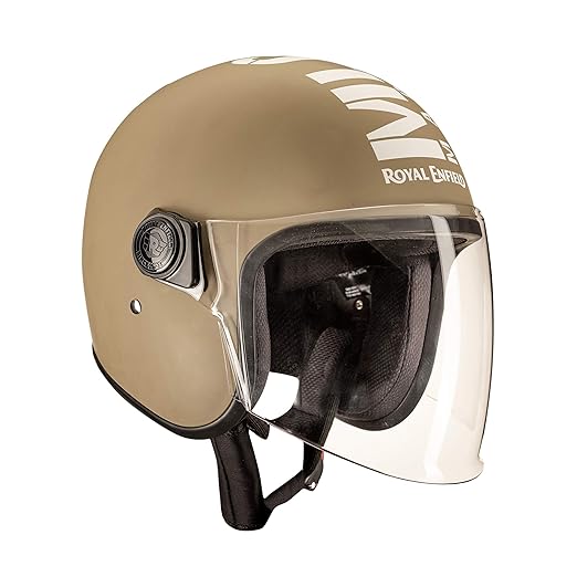 Royal Enfield Open Face MLG Helmet with Clear Visor Matt Desert Storm, Size: XL(61-62cm) at Rs. 1575