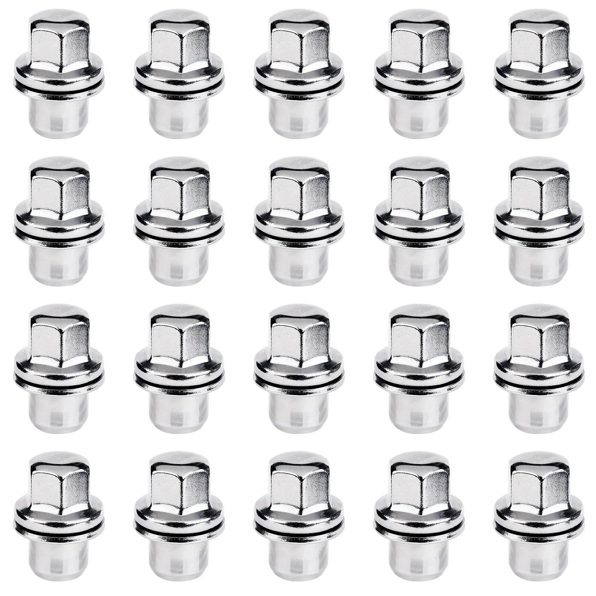 20 dadi ruota LR068126 RRD500290 anteriori e posteriori - Bulloni ruota in acciaio inossidabile per Land Rover Discovery IV, Range Rover III Sport L320 - Argento