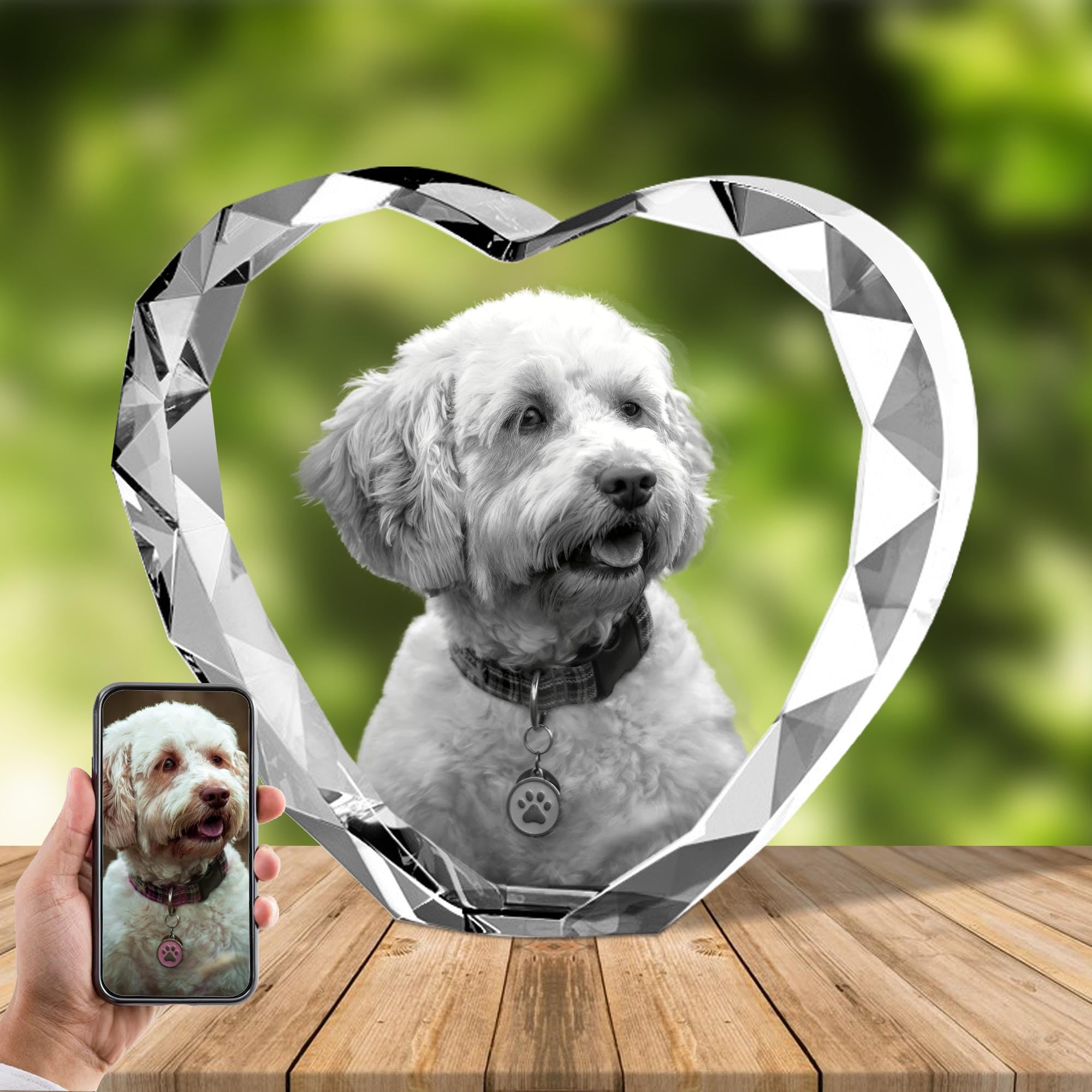 Emoragifou Dog Crystal Photo Customized, Personalized Pet Loss Gifts, Dog Memorial Gifts for Loss of Dog, Cat Pet Memorial Gifts for Dogs, Sympathy