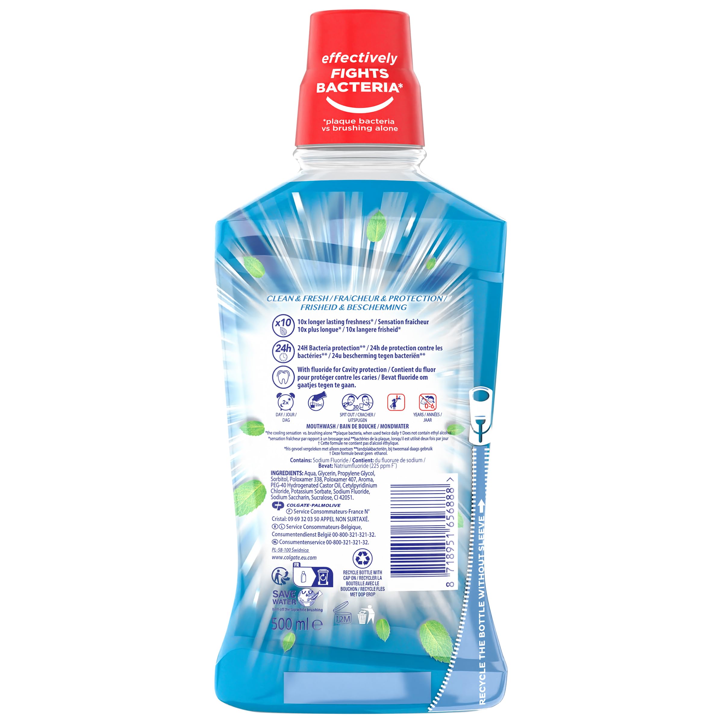 COLGATE Max Fresh Clean & Fresh Płyn do płukania ust - Długotrwała świeżość - 500ml