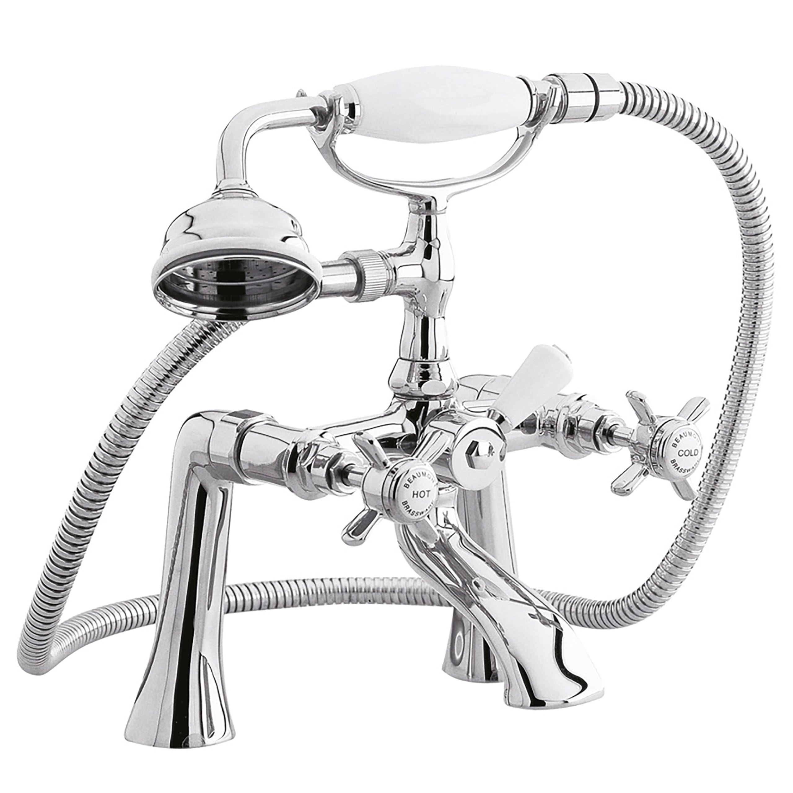Nuie Chrome Beaumont 1/2 Bath Shower Mixer Brass