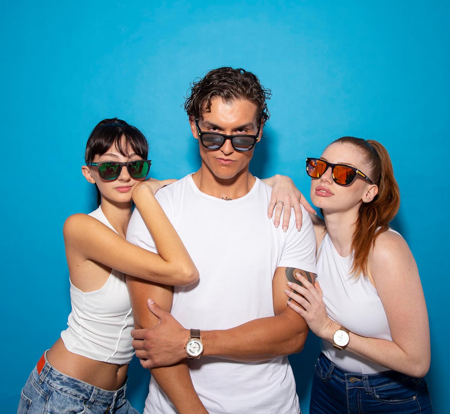 Amsterdam Polarized Square Sunglasses - UV Protection for Men Women, Lightweight TR Frame Mirrored Lenses - Image 4