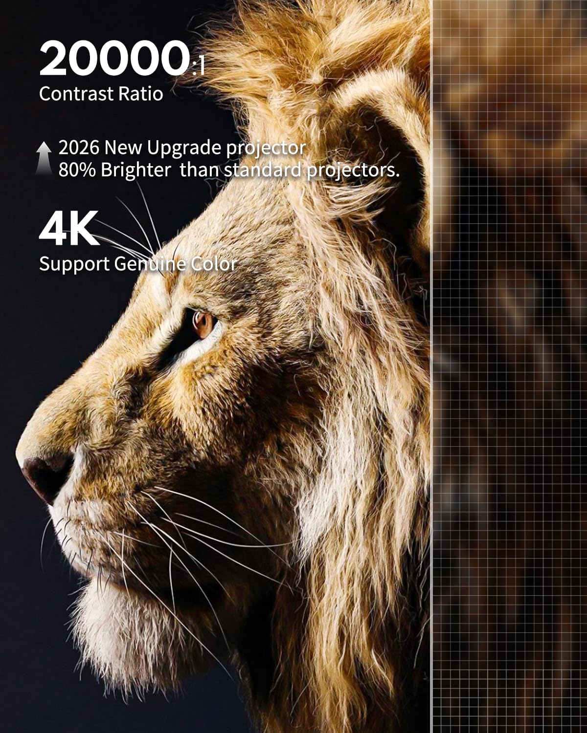 GooDee Proiettore 4K Portatile con WiFi 6 e Bluetooth 5.4, Proiettore Video Full HD Migliorato 2026, Dolby Audio per Home Theatre per Notte all'aperto, Ultimo Intervento e Camera da Letto, Compatibile