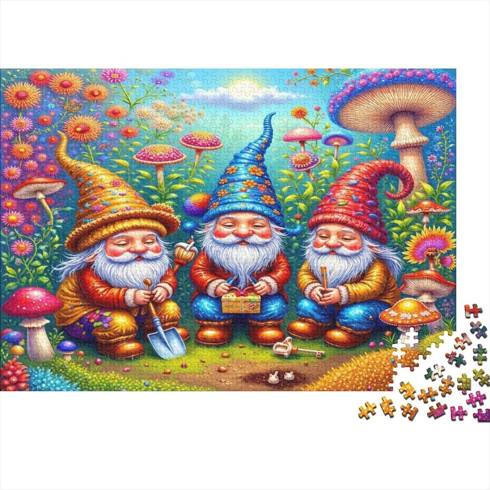 Forest Elf Fantasy Scene 1000 Piece Jigsaw Puzzle Paper for Adults Colorful Garden 1000 Pieces Puzzle Game Relaxing Focus Home Gift 52x38cm/1000pcs