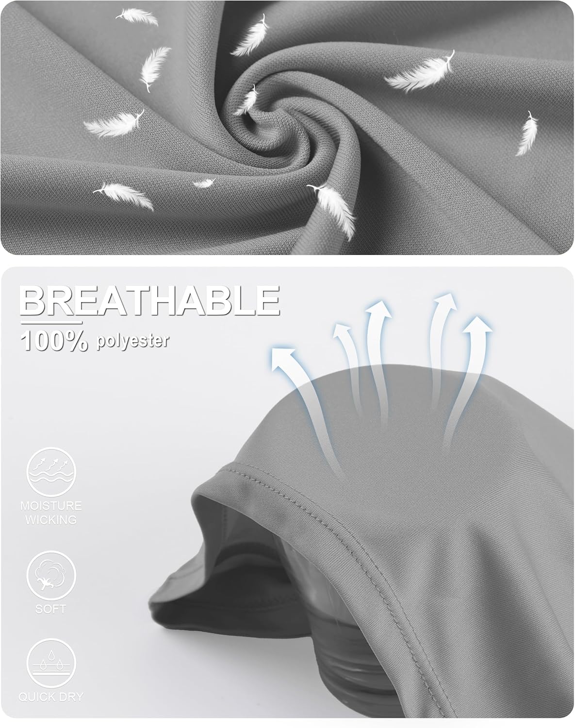 isnowood UPF 50+ Swim Shirts for Men, Sun Protection Short Sleeve Rash Guard Mens Quick Dry Surf Athletic Beach Shirt - Image 3