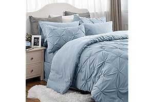 Bedsure 7-Piece Pintuck Bedding Set Queen