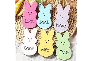 12PCS Easter Bunny Name Tags for Baskets