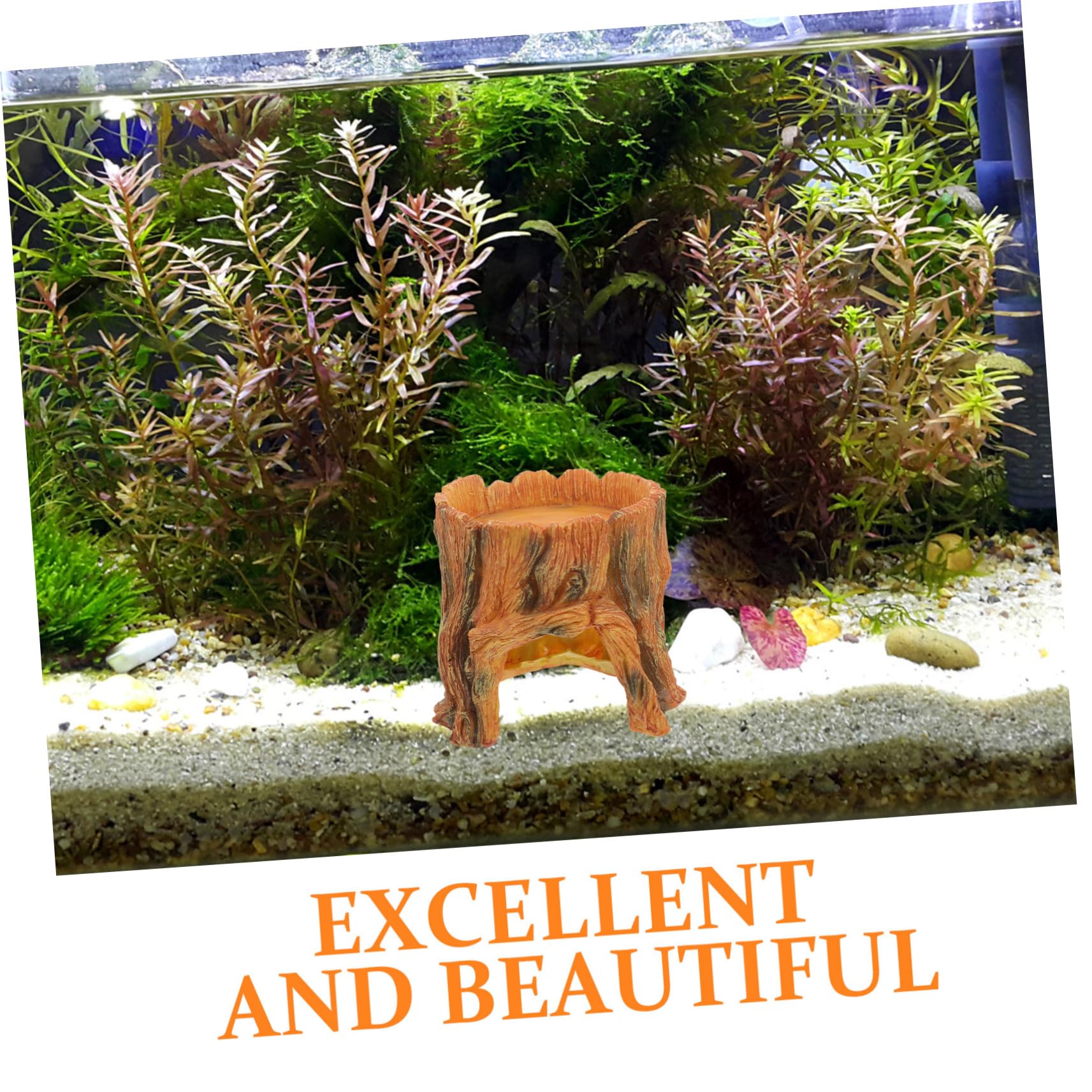 Didiseaon Decorazione Per Acquario Finta Rifugio Per Pesci e Rettili Stump Design Naturale Accessorio Estetico Per Serbatoi e Terrari Facile Da Posizionare e Mantenere