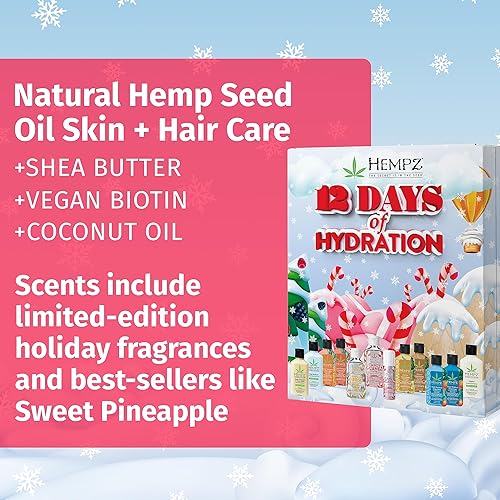 Miniatura 4 de Hempz Set de regalo para el cuidado de la piel de doce días de hidratación (paquete de 12)  Crema hidratante de bastón de caramelo y bálsamo labial,