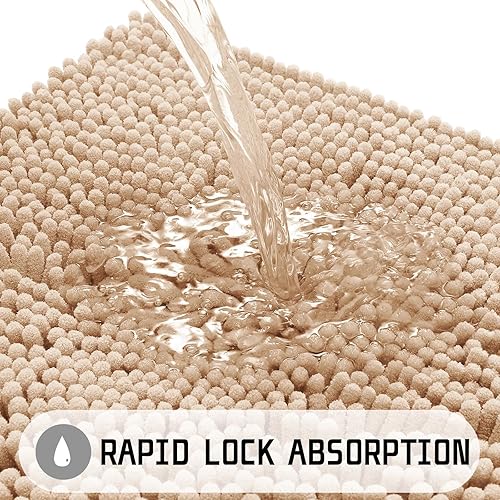 Miniatura 5 de Yimobra Tapetes de baño lavables, de felpilla súper suave y absorbente, para suelo y alfombra, de secado rápido, antideslizante, para bañera y