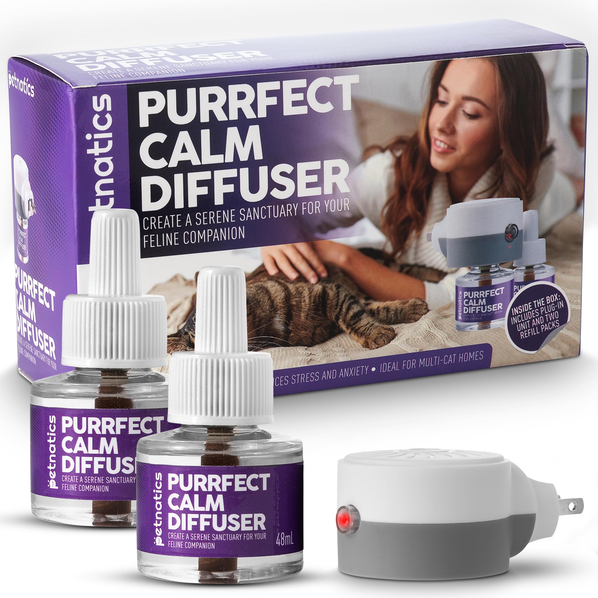 Purrfect Cat Calming Diffuser | Stress Relief for Pets | Multi Cat Calming Pheromone Diffuser | Soothing Pheromone Technology | Long-Lasting Effect for up to 30 Days