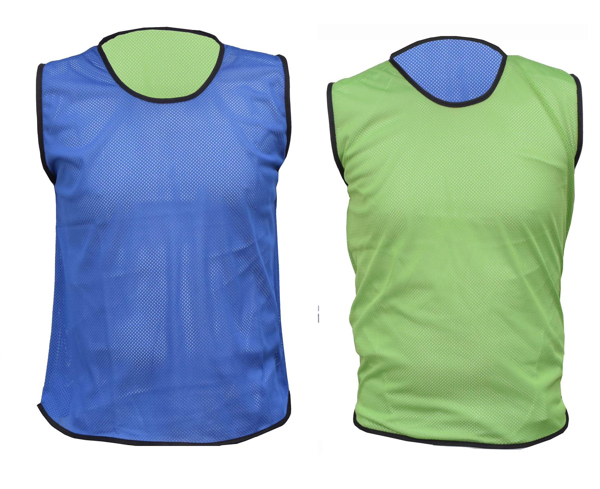 PROSTYLE SPORTS Football Training Reversible Bibs Football Netball Rugby Hockey Cricket XXS-3XL (Royal/Green, 2XL)