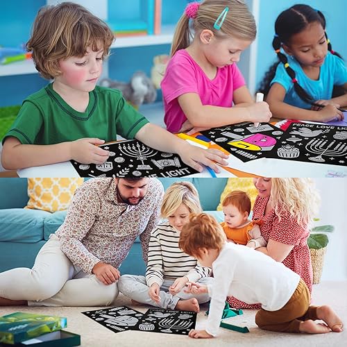 Miniatura 6 de Zhanmai 30 pósteres divertidos de Hanukkah para colorear tu propio Hanukkah, manualidades de bricolaje para manualidades de Janucá, manualidades