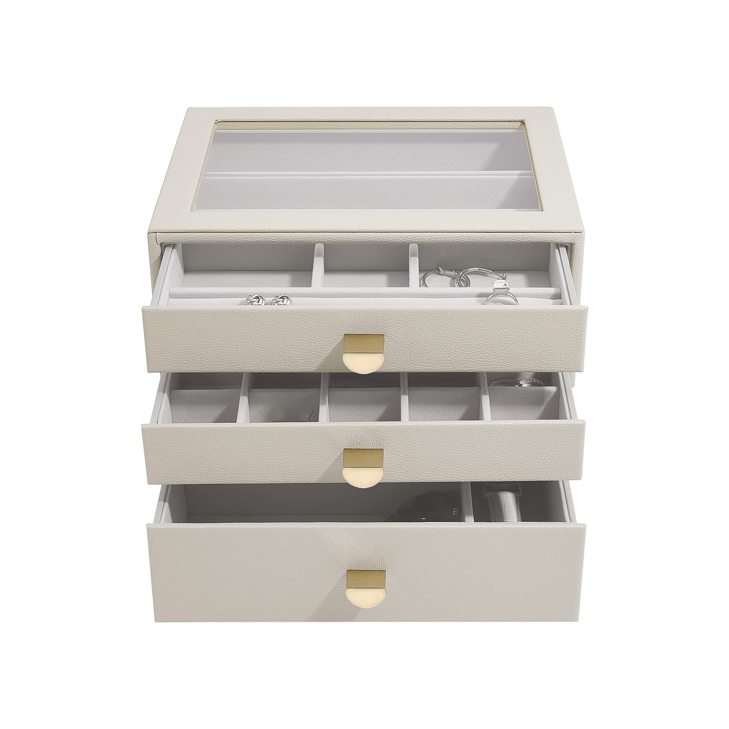 Stackers Oatmeal Classic Jewellery Box - Set Of 3 (With Drawers)