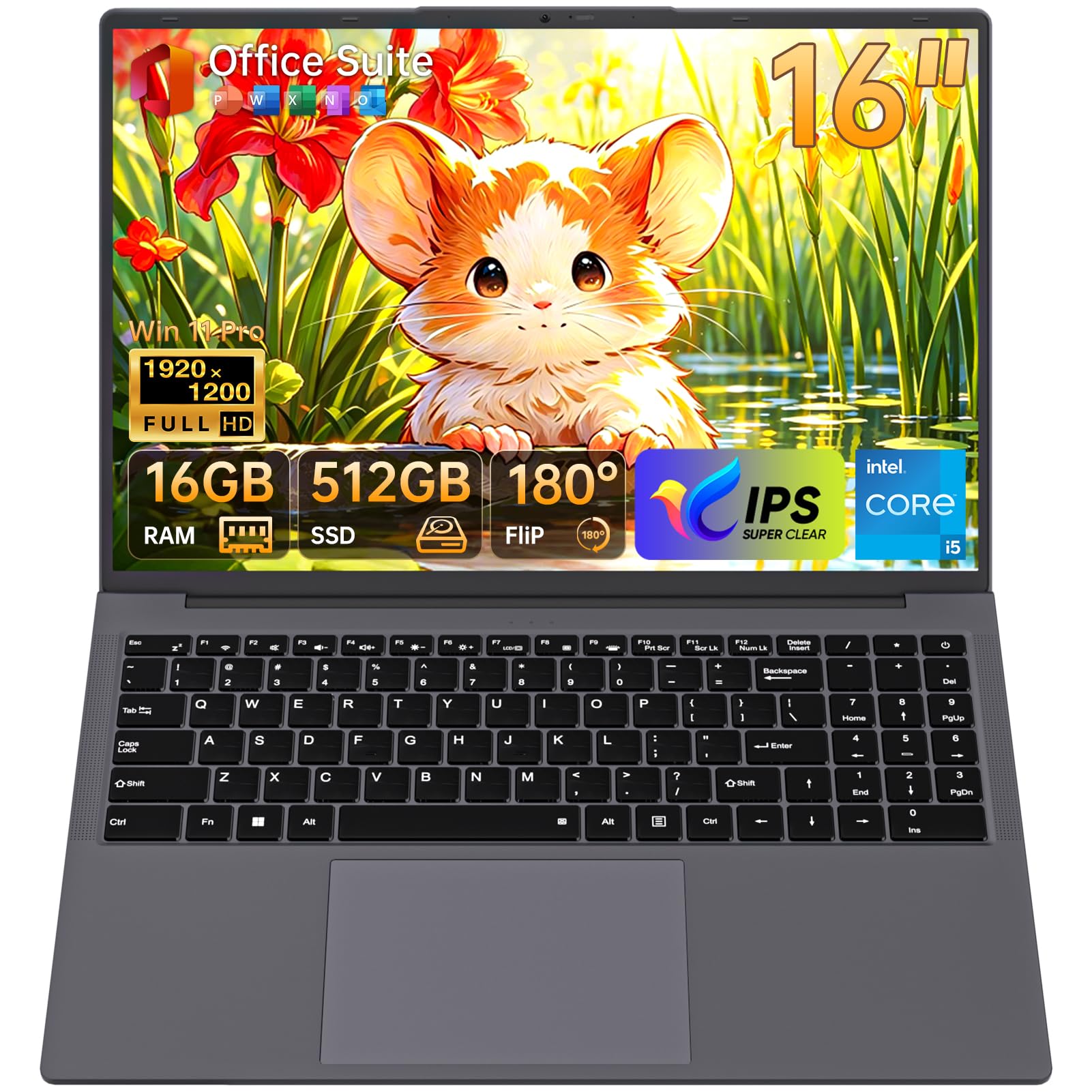 Amazon.co.jp: 16インチ ノートパソコン 16GBメモリ 512GB SSD搭載、i5