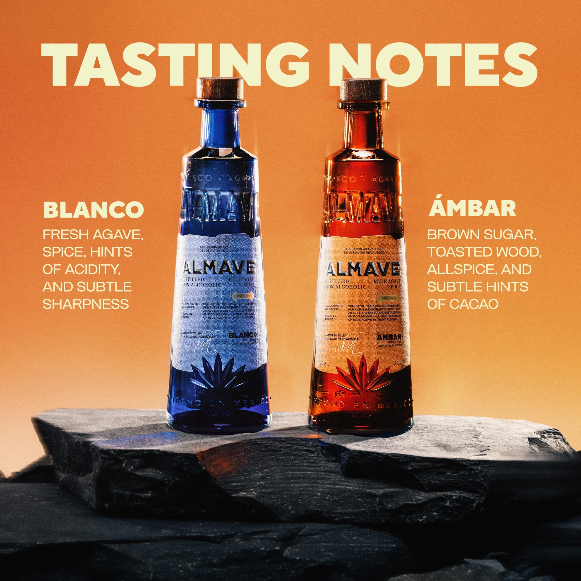 Almave Blanco Non-Alcoholic Blue Agave Spirit – The First Premium Tequila Alternative Made with Blue Agave – Handcrafted in Jalisco, Mexico