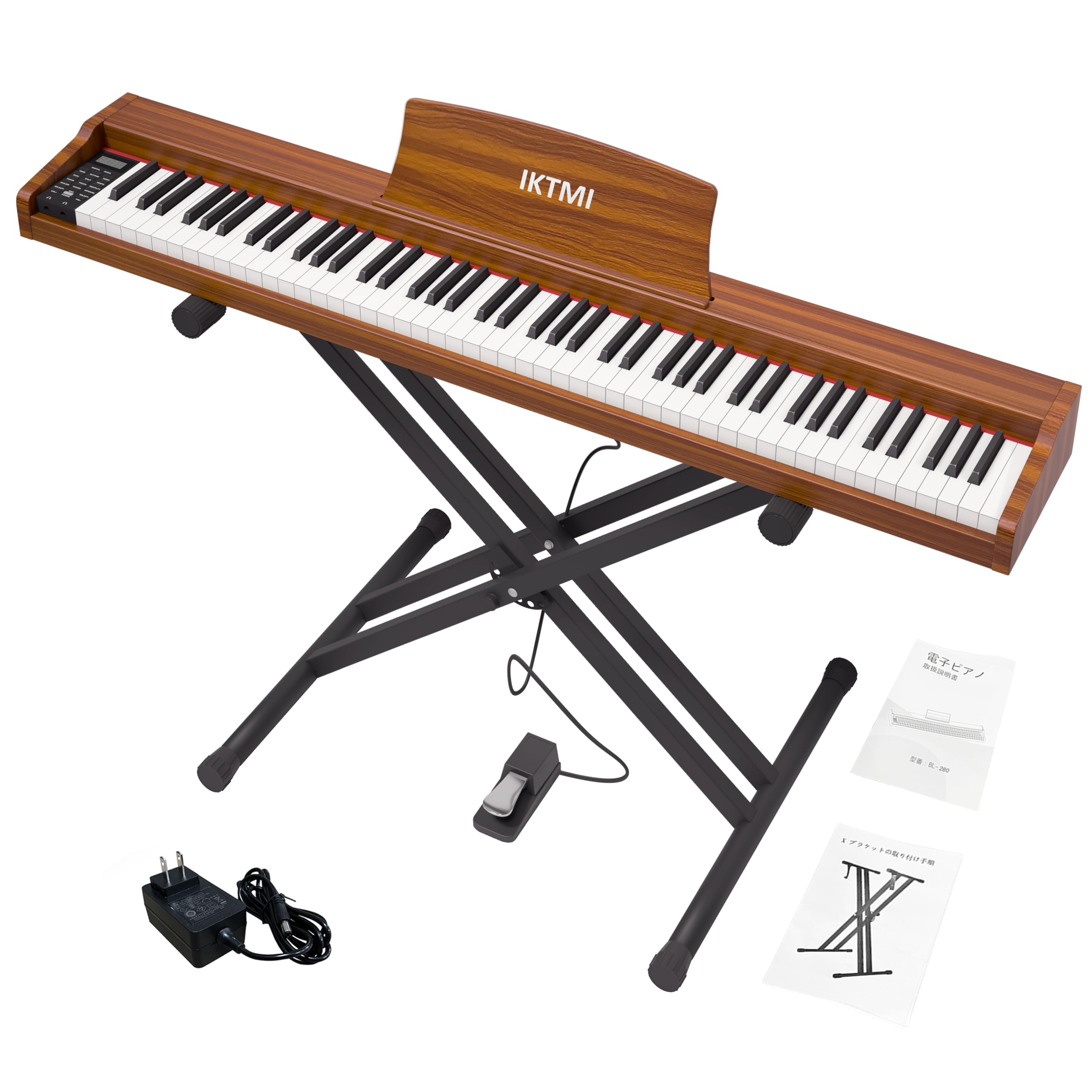 Amazon.co.jp: IKTMI 電子ピアノ 88鍵盤 木製 88鍵 電子ピアノスタンド
