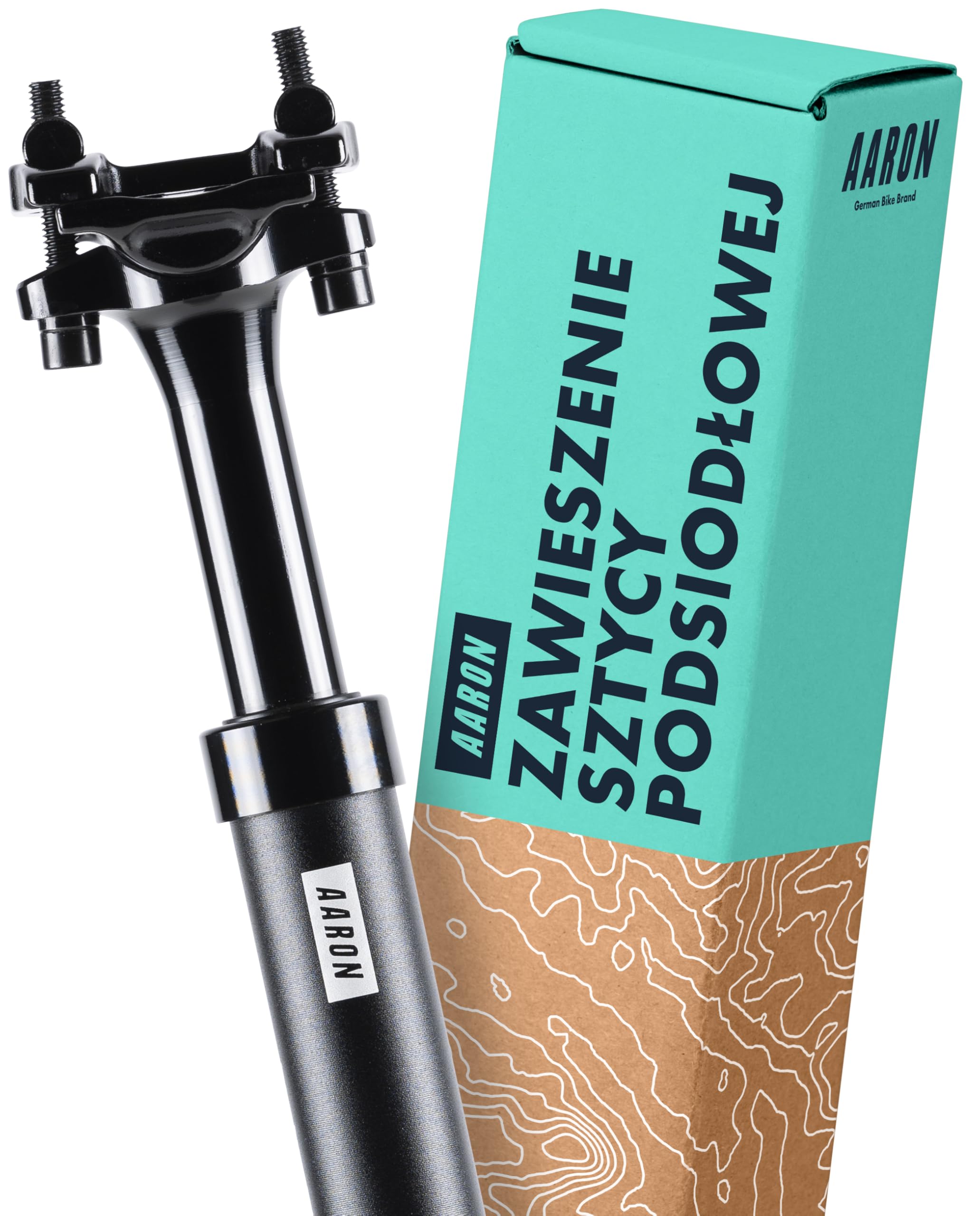 AARON Shock amortyzowana sztyca podsiodłowa o średnicy 27,2, 30,9 lub 31,6 mm – amortyzowana aluminiowa sztyca podsiodłowa o długości 350 mm – amortyzowana sztyca podsiodłowa do rowerów elektrycznych