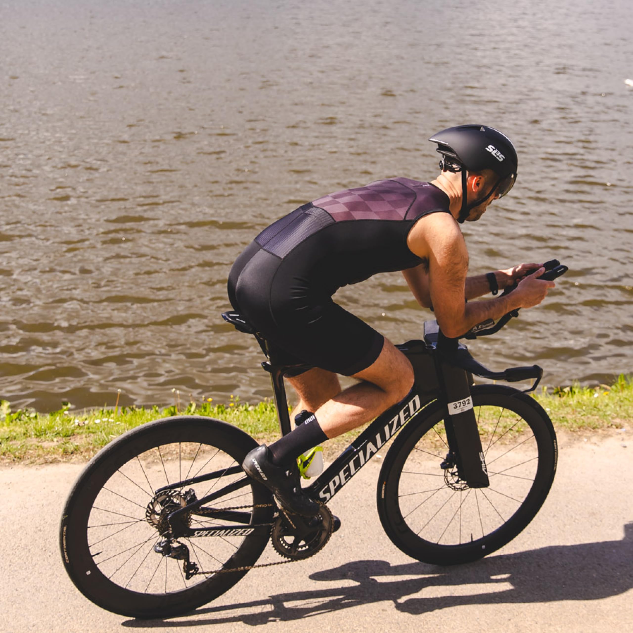 SLS3 Costumes de triathlon Elite sans manches pour homme – Triathlon Triathlon – Chamois italien, poches intérieures et arrière