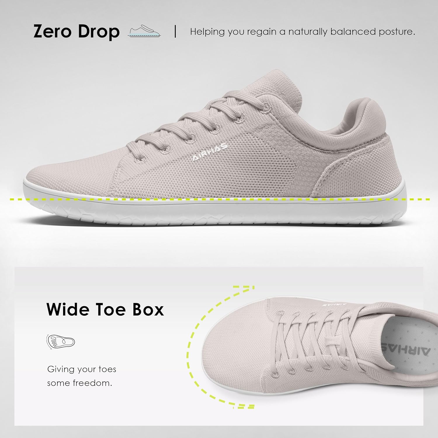 Womens Minimalist Barefoot Shoes Zero Drop Wide Toe Box Shoes Lightweight Casual Fashion Sneakers for Women(Taupe,9.0) - Image 3