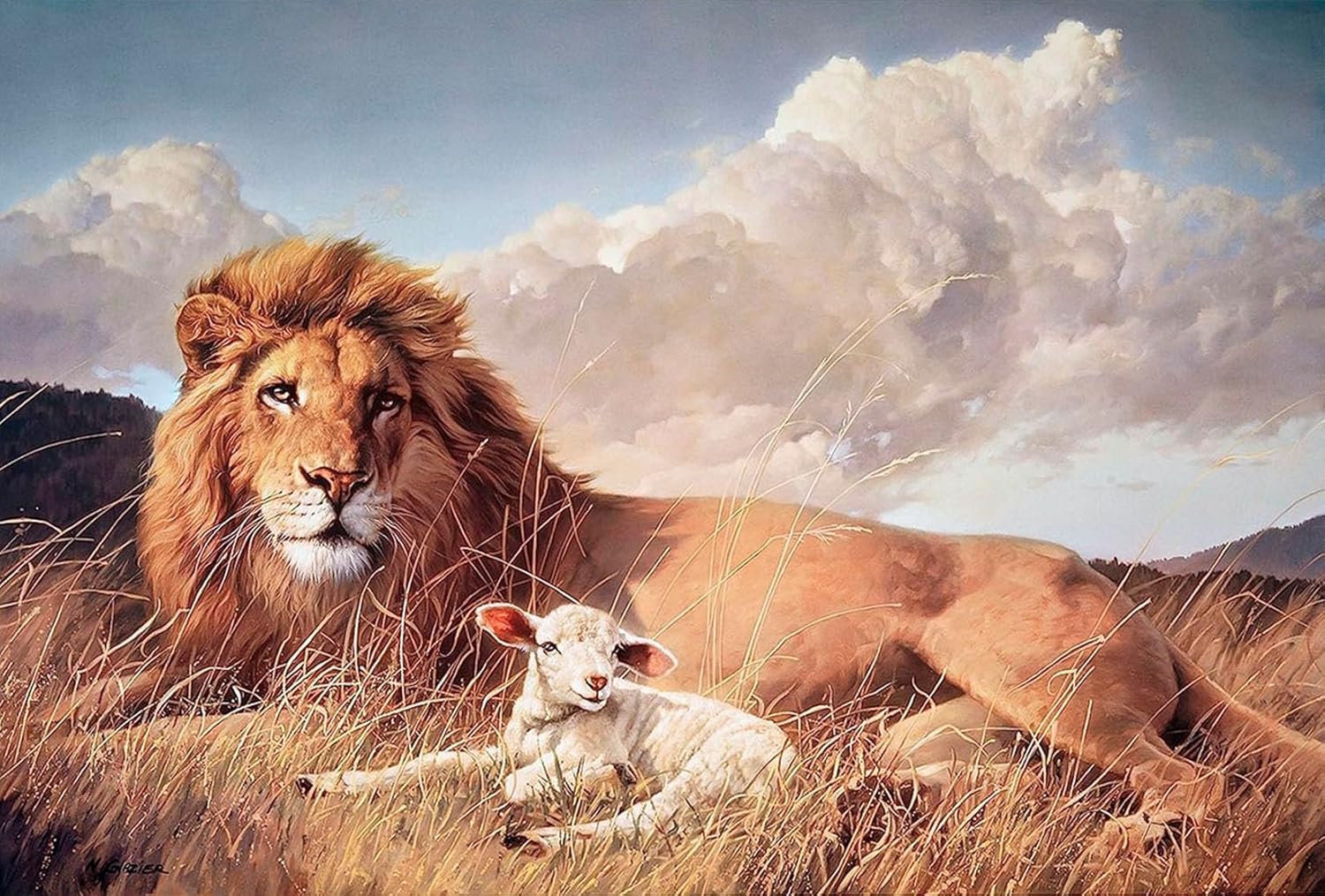 Nancy Glazier Peace and Harmony Lion and Lamb Canvas