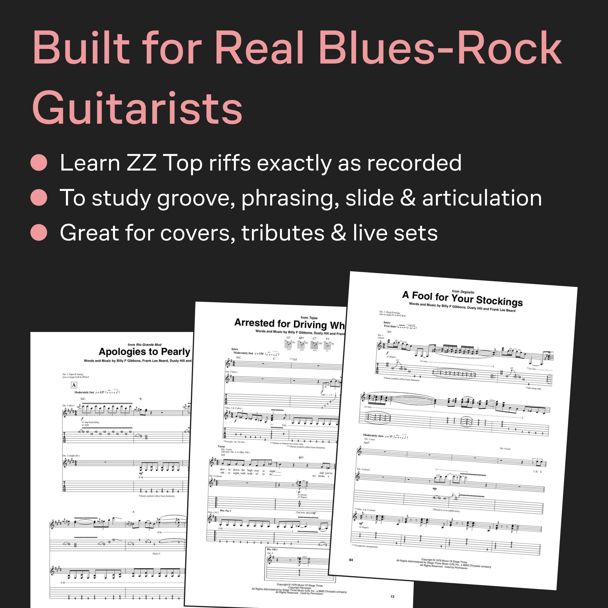 ZZ Top: Early Classics - Guitar Recorded Versions | Classic Rock Guitar Sheet Music Songbook with Note-for-Note Transcriptions| 25 Iconic Blues-Rock Songs for Electric Guitar |Hal Leonard Music - Image 5