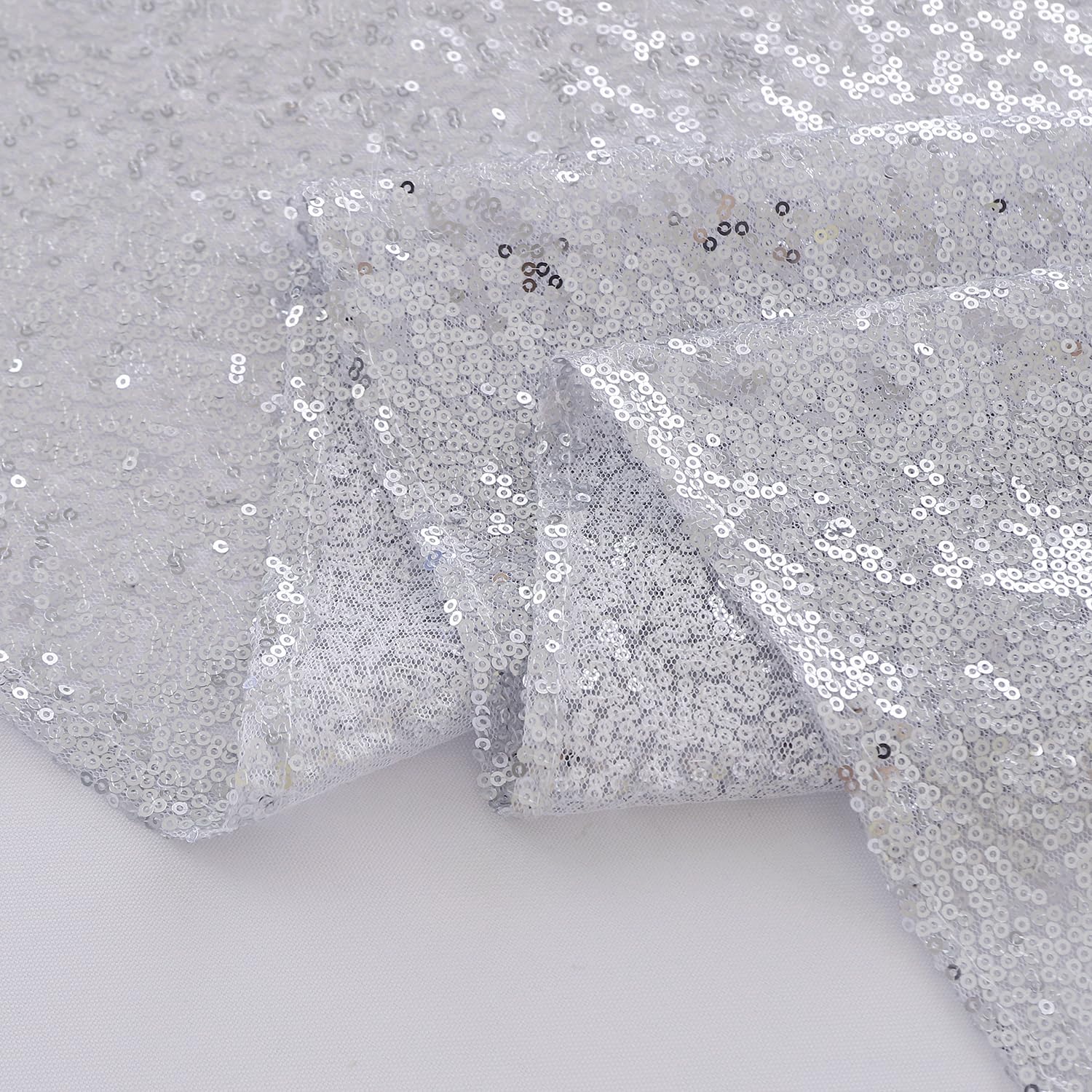 Runner da tavola color argento, confezione da 10, con paillettes, lunghezza 30,5 x 274,4 cm, per matrimoni, feste, compleanni, riunioni, eventi, decorazioni