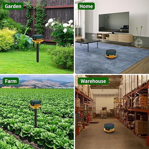 Miniatura 6 de Alarma solar con sensor de movimiento para exteriores, con control remoto, luz de sirena de seguridad de sonido para gallinero, patio, hogar, villa,