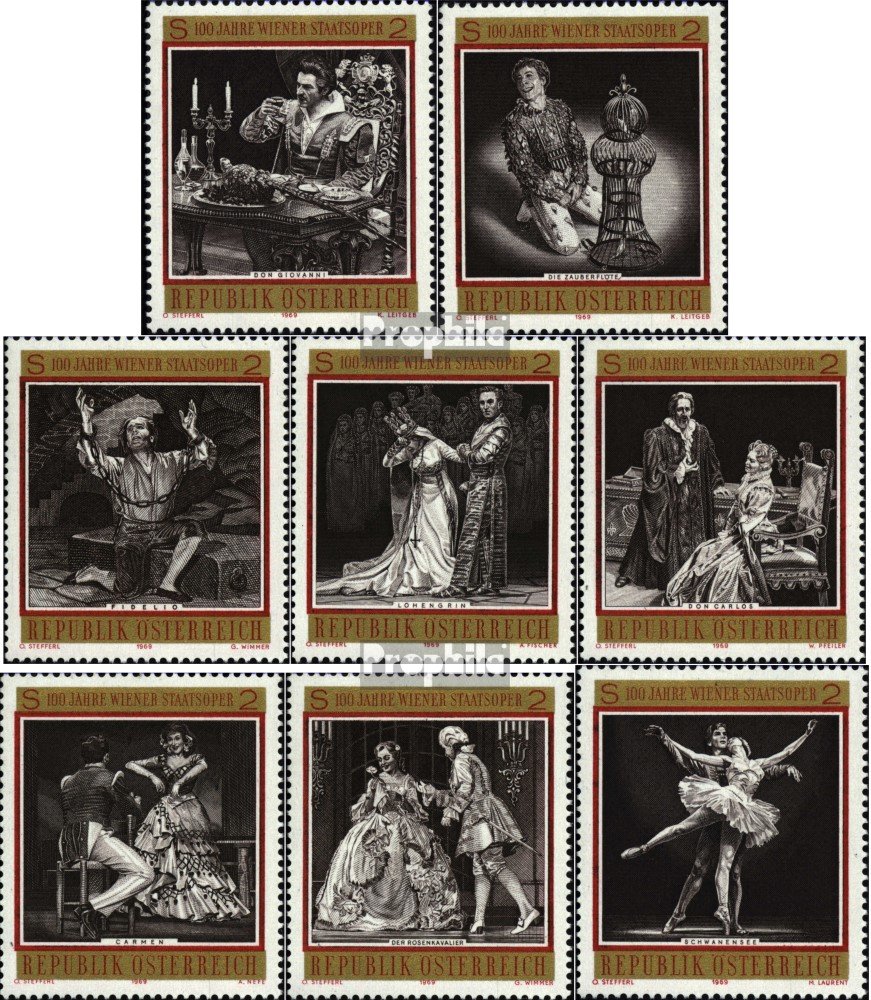 Autriche 1294-1301 (complète.Edition.) Neuf avec Gomme Originale ** MNH 1969 Vienne staatsoper (Timbres pour Les collectionneurs) Musique/Danse